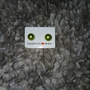 Green Stud Earrings